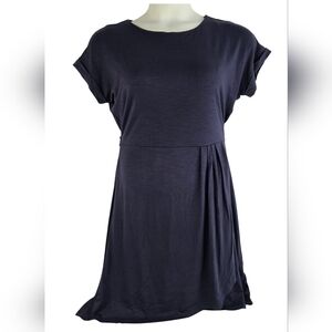 Chaps M Navy Blue Faux Wrap Dress BM-3062